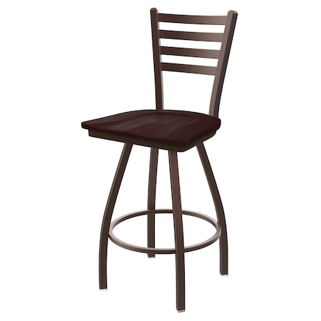 Holland Bar Stool Co 36" Swivel X-Tall Bar Stool, Brnz Finish, Dark Cherry Maple Seat X410